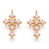 Brass Micro Pave Cubic Zirconia Pendants ZIRC-K082-045A-2