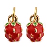 Strawberry Rack Plating Brass Enamel Charms KK-Q804-03G-1