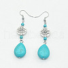 Bohemian Zinc Alloy Synthetic Turquoise Dangle Earrings LQ8241-7-1