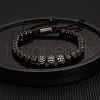 304 Stainless Steel Micro Pave Cubic Zirconia Braided Beads Bracelets WG0F93D-12-1