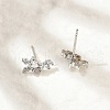 Brass Micro Pave Clear Cubic Zirconia Stud Earrings EJEW-R016-26P-16-3