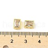 Rectangle Brass Glass Beads KK-Z101-01G-3