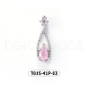 Chinese lute Shape Brass Micro Pave Clear Cubic Zirconia Nail Gems Set MRMJ-T015-41P-02-2