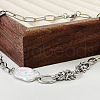 201 Stainless Steel & Nuggets Baroque Natural Keshi Pearl Link Chain Necklaces for Women FS-WGBF5BB-01-2