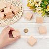 Unfinished Beech Wooden Grooved Square Shape WOOD-WH0124-25-3
