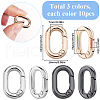 SUNNYCLUE 30Pcs 3 Colors Zinc Alloy Spring Gate Rings FIND-SC0010-84-2