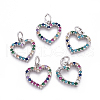 Brass Micro Pave Cubic Zirconia Charms ZIRC-L070-51P-1