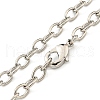 Rack Plating Brass Oval Charm Necklace Making with Tray NJEW-A024-01P-3