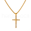 Elegant Vintage Stainless Steel Pave Clear Cubic Zirconia Pendant Necklaces for Women OL2331-3-1