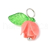 4Pcs Flower Shape Synthetic Shell Pendants PALLOY-JF03863-3