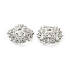 Flower Brass Micro Pave Clear Cubic Zirconia Bead Caps KK-V008-30P-2