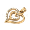 304 Stainless Steel Crystal Rhinestone Pendants STAS-Z097-14G-2