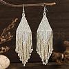 Bohemian Style Handmade Glass Seed Beads Hexagon Dangle Earrings KC8574-2-1