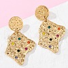 304 Stainless Steel Stud Earrings EJEW-S265-01G-3