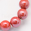 Pearlized Handmade Porcelain Round Beads X-PORC-S489-6mm-14-1