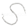Brass Pave Clear Cubic Zirconia Rectangle & Flat Round Link Bracelets BJEW-YWC0002-02A-4