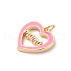 Mother's Day Brass Enamel Pendants KK-D360-21G-01-2