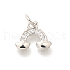 Brass Micro Pave Clear Cubic Zirconia Pendants KK-L225-040P-1