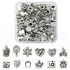 60Pcs 12 Style Tibetan Style Alloy European Beads TIBEB-FS0001-04-1