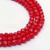 Opaque Solid Glass Bead Strands X-GLAA-R166-4mm-02E-1