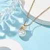 304 Stainless Steel and Acrylic Imitation Shell Pendant Necklaces NJEW-JN04706-2