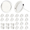 Beebeecraft 50Pcs Flat Round 304 Stainless Steel Stud Earring Settings STAS-BBC0005-84B-1