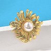 Sunflower Brass Finger Rings for Women RJEW-S622-02G-1