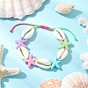 Natural Mixed Cowrie Shell Beads Braided Bead Bracelets BJEW-JB11785-1