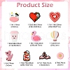 10Pcs 10 Styles Valentine's Day theme Food Grade Eco-Friendly Silicone Focal Beads SIL-YW0001-33-2