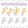 8Pcs 4 Style 304 Stainless Steel Open Cuff Rings Set with Charms RJEW-AB00009-3