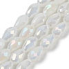 Opaque Solid Color Electroplate Glass Beads Strands EGLA-N013-J4mm-B03-1