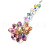 Glass Flower Hanging Suncatchers HJEW-C009-01F-3