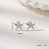 Elegant S925 Sterling Silver Clear Cubic Zirconia Starfish Stud Earrings SG2555-3