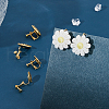 SUPERFINDINGS 12Pcs 2 Styles Flat Round Brass Clip-on Earring Findings EJEW-FH0001-12-6