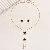 Stainless Steel Shell Heart Flower Fan Tassel Jewelry Set for Women XK7928-1-1