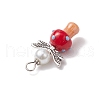 Handmade Lampwork Beads with Glass Pearl Round Bead Pendants PALLOY-MZ00696-6