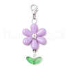 Sunflower Acrylic & Glass Beads Pendant Decorations HJEW-JM03238-4