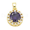 Brass Micro Pave Cubic Zirconia Pendants KK-E277-02G-1