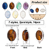 SUPERFINDINGS 14Pcs 7 Styles Brass Natural Gemstone Connector Charms G-FH0001-79-4