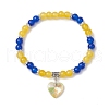 Baking Painted Imitation Jade Glass Round Beaded Charm Bracelets BJEW-JB11737-04-2