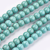 1 Strand Dyed Light Sea Green Round Synthetic Turquoise Beads Strands X-TURQ-G106-6mm-02D-1