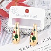 304 Stainless Steel Glass Stud Earrings EJEW-M070-17G-02-1