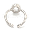 Rack Plating Brass Open Cuff Rings for Women RJEW-F162-01P-O-3