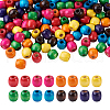 240Pcs 8 Color Craftdady Dyed Natural Maple Wood Beads WOOD-CD0001-06B-LF-24