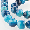 Natural Striped Agate/Banded Agate Round Bead Strands G-E234-10-1