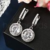 925 Sterling Silver Micro Pave Cubic Zirconia Dangle Hoop Earrings EJEW-F371-01B-01-5