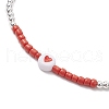 Brass Round Beads Braided Bead Bracelets for Women BJEW-JB11718-05-3
