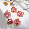 Golden Plated Alloy Enamel Charms X-ENAM-S118-08G-5