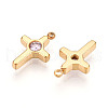 Ion Plating(IP) 304 Stainless Steel Micro Pave Cubic Zirconia Charms STAS-N110-01C-G-2
