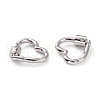 Brass Micro Pave Clear Cubic Zirconia Screw Carabiner Lock KK-C100-45G-3